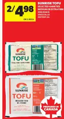 Real Canadian Superstore SUNRISE TOFU, 150/454 G offer