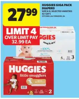 Real Canadian Superstore HUGGIES GIGA PACK DIAPERS, 42-128' S offer