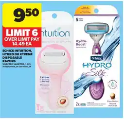 Real Canadian Superstore SCHICK INTUITION, HYDRO OR XTREME DISPOSABLE RAZORS offer