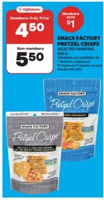 Real Canadian Superstore SNACK FACTORY PRETZEL CRISPS offer
