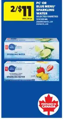 Real Canadian Superstore PC OR BLUE MENU SPARKLING WATER offer