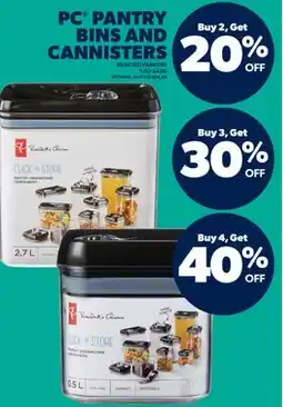 Real Canadian Superstore PC PANTRY BINS AND CANNISTERS offer