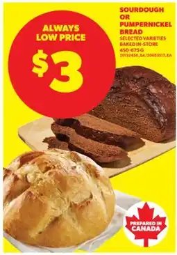 Real Canadian Superstore SOURDOUGH OR PUMPERNICKEL BREAD offer