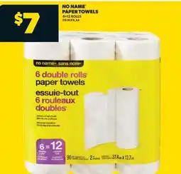 Real Canadian Superstore NO NAME PAPER TOWELS, 6 = 12 ROLLS offer