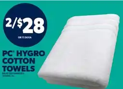 Real Canadian Superstore PC HYGRO COTTON TOWELS offer