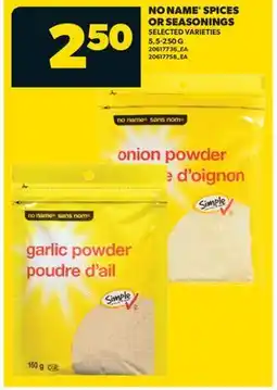 Real Canadian Superstore NO NAME SPICES OR SEASONINGS offer