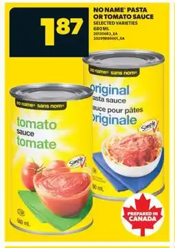 Real Canadian Superstore NO NAME PASTA OR TOMATO SAUCE offer