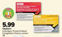 PharmaChoice Option+ Lozenges Throat & Nasal Congestion Cherry, Lemon offer