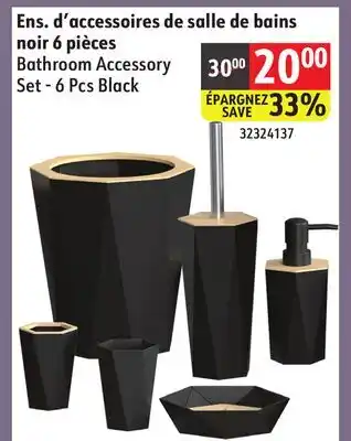 Sushi Shop Bathroom Accessory Set - 6 Pcs Black offer