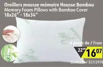 Sushi Shop Memory Foam Pillows with Bamboo Cover offer