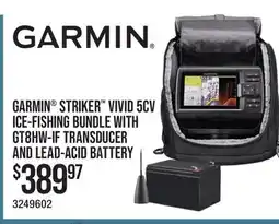 Cabela's GARMIN STRIKER VIVID 5CV ICE-FISHING BUNDLE WITH GT8HW-IF TRANSDUCER AND LEAD-ACID BATTERY offer