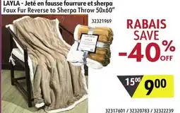 Sushi Shop Faux Fur Reverse to Sherpa Throw 50x60 offer