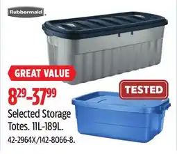 Canadian Tire Selected Rubbermaid Storage Totes offer