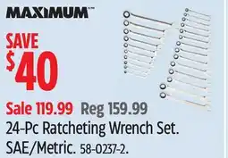 Canadian Tire MAXIMUM 24-Pc Ratcheting Wrench Set. SAE/Metric offer