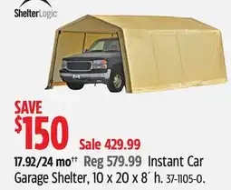 Canadian Tire Instant Car Garage Shelter, 10 x 20 x 8´ offer
