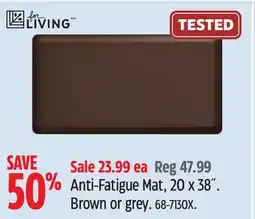 Canadian Tire Anti-Fatigue Mat, 20 x 38˝. Brown or grey offer