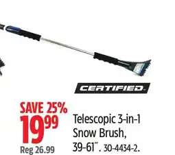 Canadian Tire Telescopic 3-in-1 Snow Brush, 39-61˝ offer