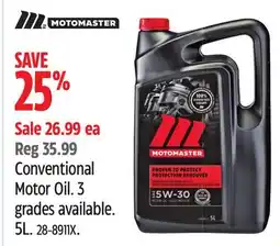 Canadian Tire MotoMaster Conventional Motor Oil offer