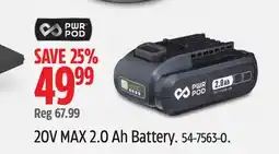 Canadian Tire 20V MAX 2.0 Ah Battery offer
