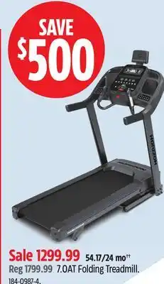 Canadian Tire Horizon Fitness 7.0AT Folding Treadmill offer