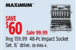 Canadian Tire MAXIMUM 48-Pc Impact Socket Set 1⁄2˝ drive offer