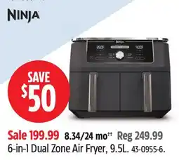 Canadian Tire 6-in-1 Dual Zone Air Fryer, 9.5L offer