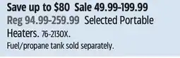 Canadian Tire Selected Portable Heaters offer