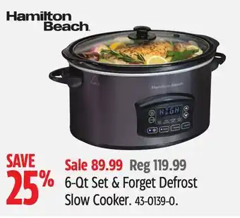 Canadian Tire 6-QT Set & Forget Defrost Slow Cooker offer