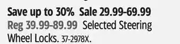 Canadian Tire Motomaster Selected Steering Wheel Locks offer