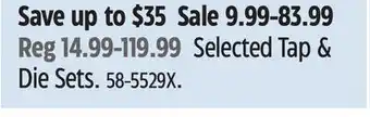 Canadian Tire Selected Tap & Die Sets offer