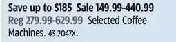 Canadian Tire Selected Coffee Machines offer