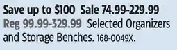 Canadian Tire Selected CANVAS Organizers and Storage Benches offer