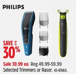 Canadian Tire Philips Selected Trimmers or Rasor offer