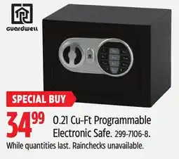 Canadian Tire Guardwell 0.21 Cu-Ft Programmable Electronic Safe offer