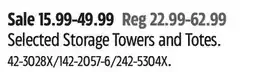Canadian Tire Selected Storage Towers and Totes offer