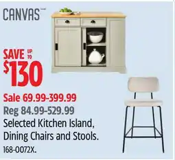 Canadian Tire canvas Selected Kitchen Island, Dining Chairs and Stools offer