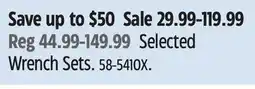 Canadian Tire Selected Wrench Sets offer
