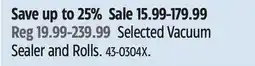 Canadian Tire Selected Vacuum Sealer and Rolls offer