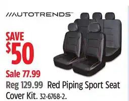 Canadian Tire Red Piping Sport Seat Cover Kit offer