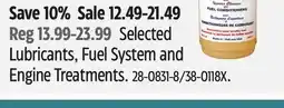 Canadian Tire Selected Lubricants, Fuel System and Engine Treatments offer