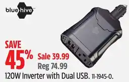Canadian Tire Bluehive 120W Inverter with Dual USB offer