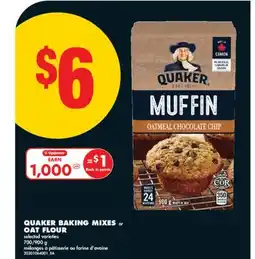 No Frills QUAKER BAKING MIXES or OAT FLOUR, 700/900 g offer