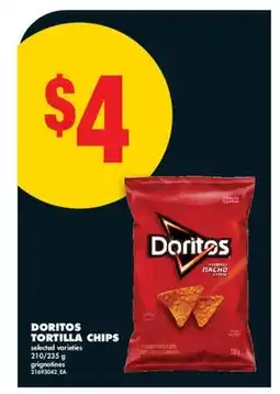 No Frills DORITOS TORTILLA CHIPS, 210/235 G offer