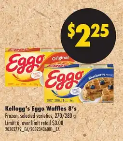No Frills KELLOG'S EGGO WAFFLE'S 8's, 270/280 G offer
