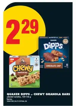 No Frills QUAKER DIPPS or CHEWY GRANOLA BARS offer