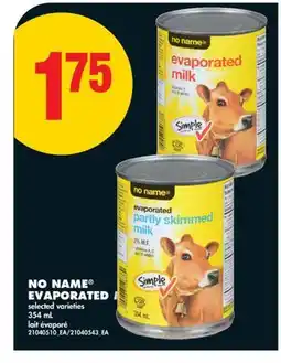 No Frills NO NAME EVAPORATED MILK offer