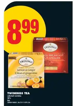 No Frills TWININGS TEA, 50's offer