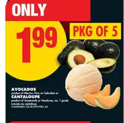 No Frills AVOCADOS or CANTALOUPE, PKG OF 5 offer