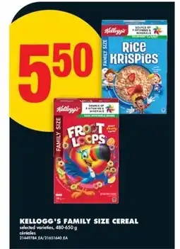 No Frills KELLOGG'S FAMILY SIZE CEREAL offer