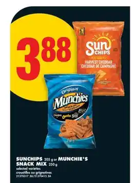 No Frills SUNCHIPS, 205 G or MUNCHIE'S SNACK MIX, 250 G offer
